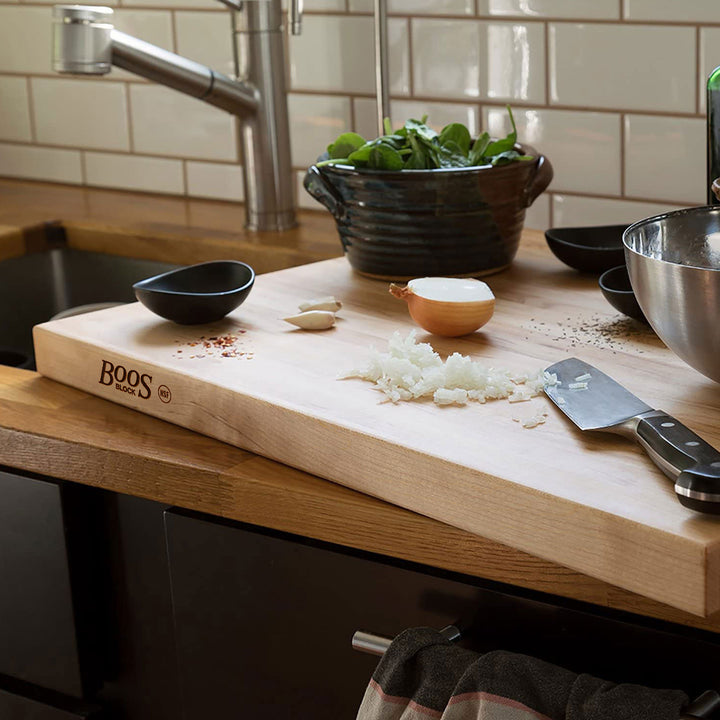 John Boos Edge Grain Maple Wood Reversible Cutting Board Block (Open Box)