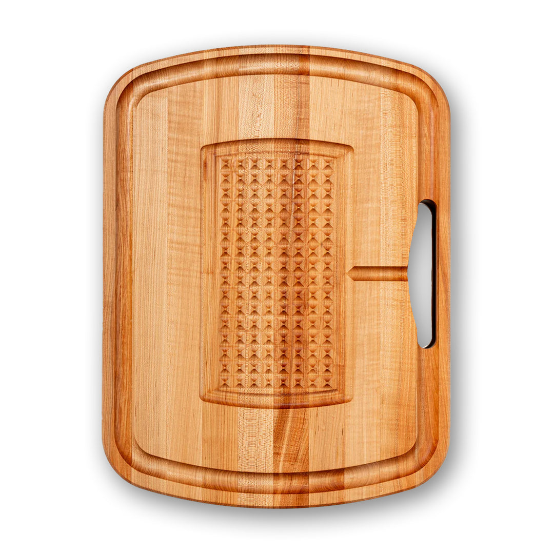 John Boos Block Reversible Wood Carving Board with Juice Groove & Tray, Maple