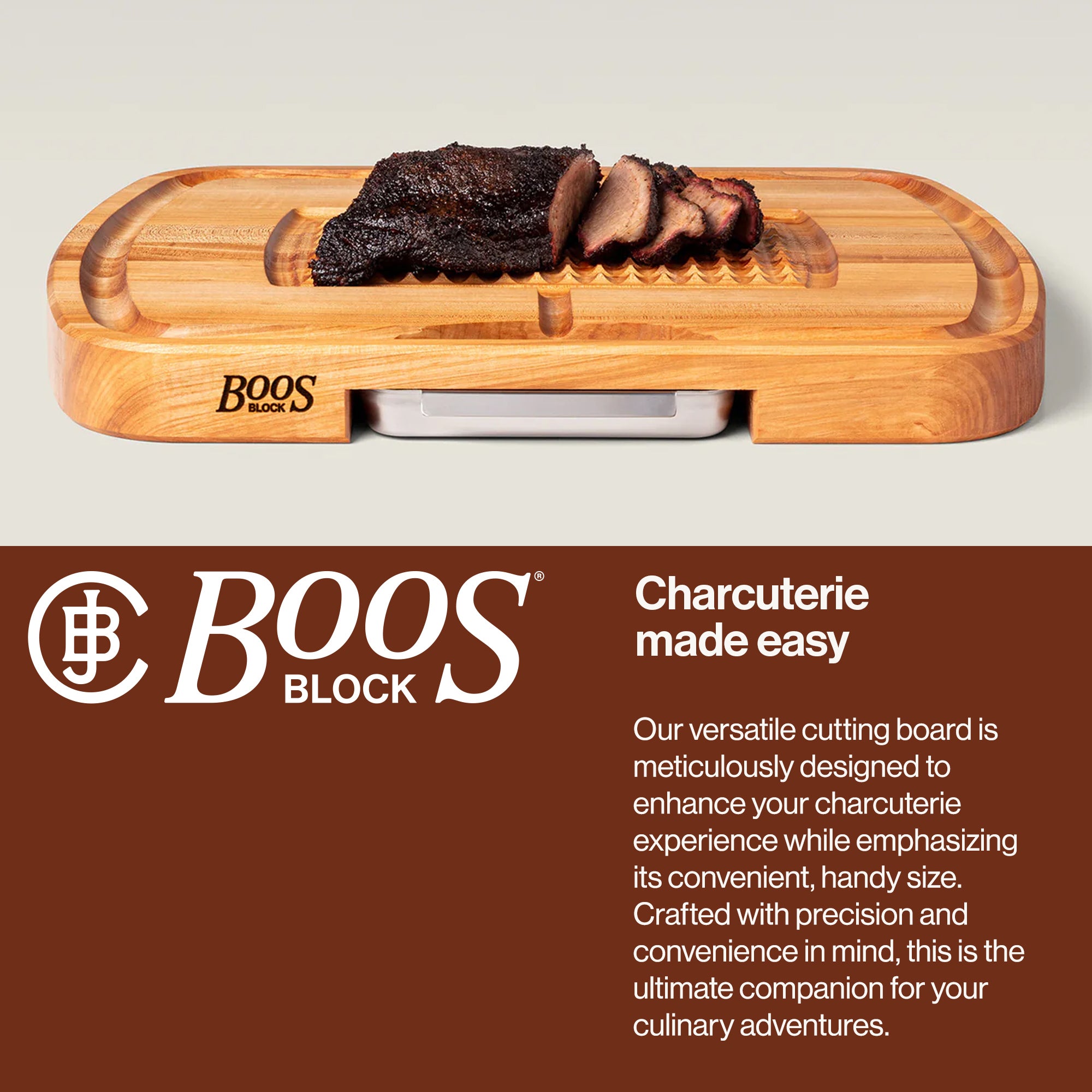 John Boos Block Reversible Wood Carving Board w/Juice Groove & Tray, Maple(Used) - VMInnovations