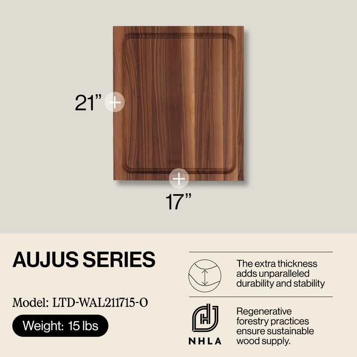 John Boos BBQ Collection Reversible Wood Cutting Board with Juice Groove, Walnut