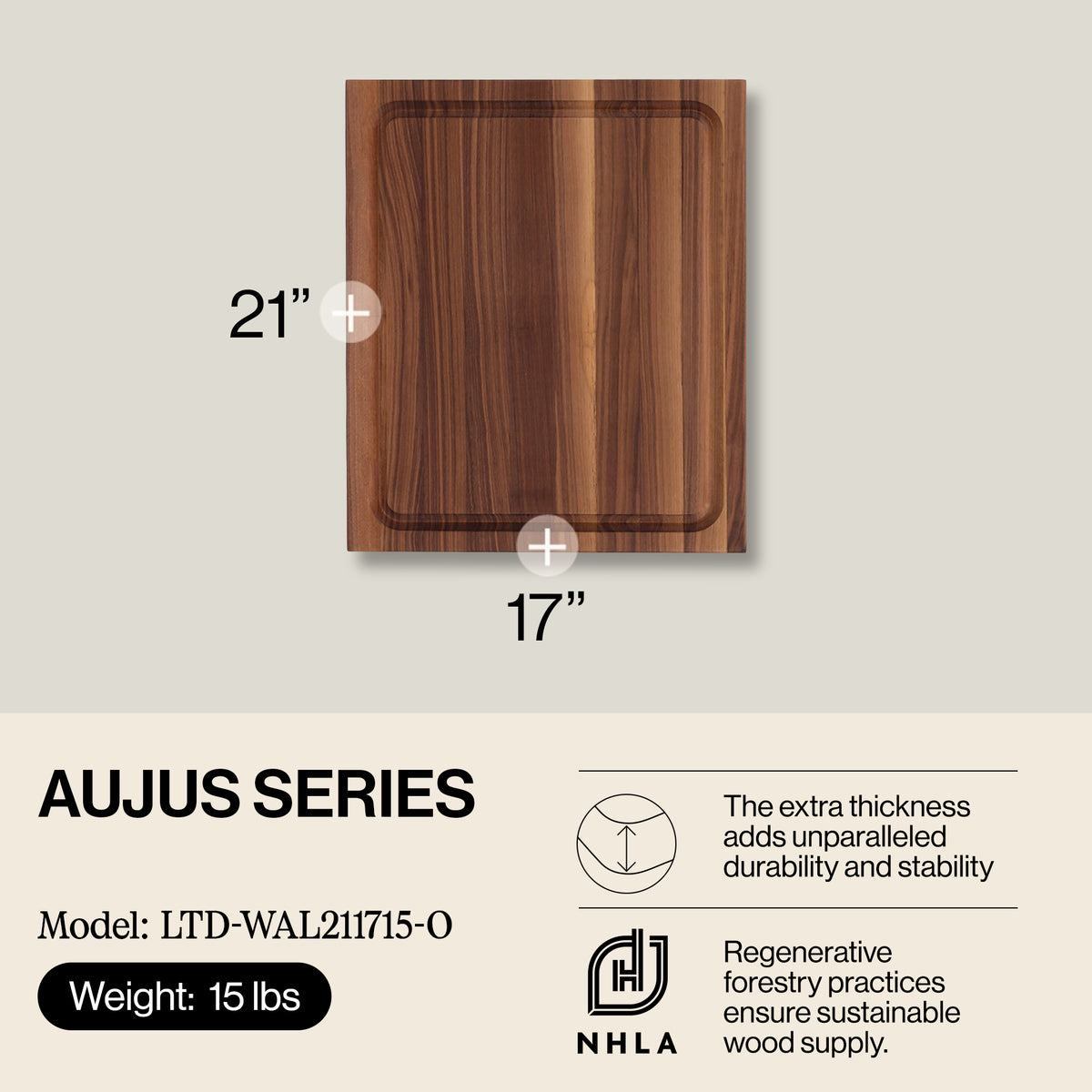 John Boos Walnut 18" x 12" and 17" x 21" Carving Boards with 3 Piece Care Set
