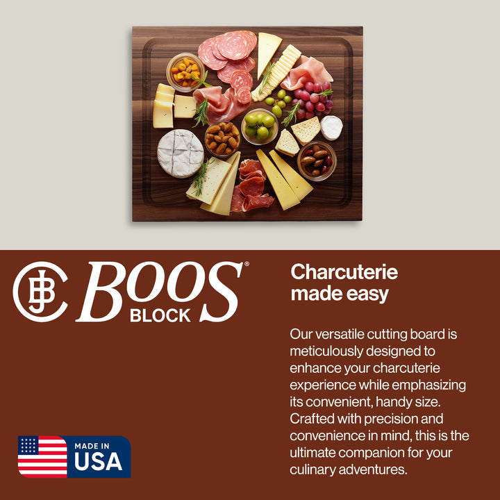 John Boos BBQ Collection Reversible Wood Cutting Board with Juice Groove, Walnut