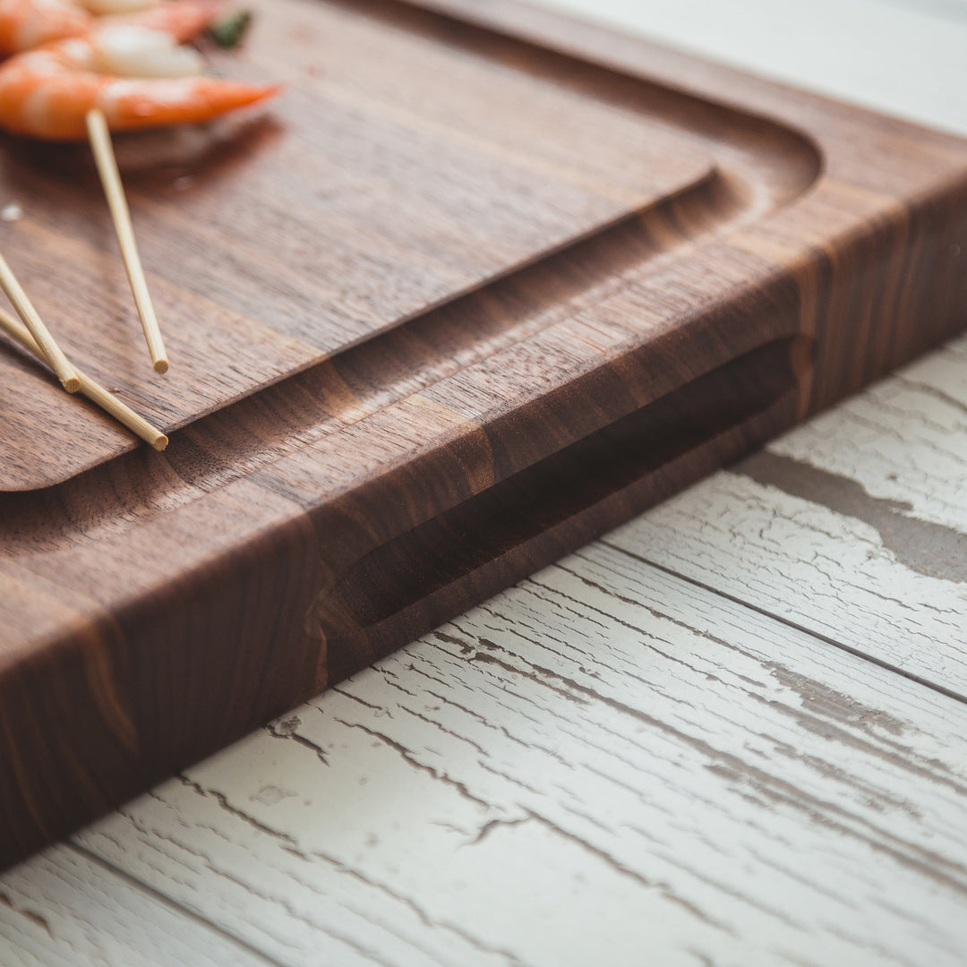 John Boos BBQ Collection Reversible Wood Cutting Board w/Juice Groove, Walnut