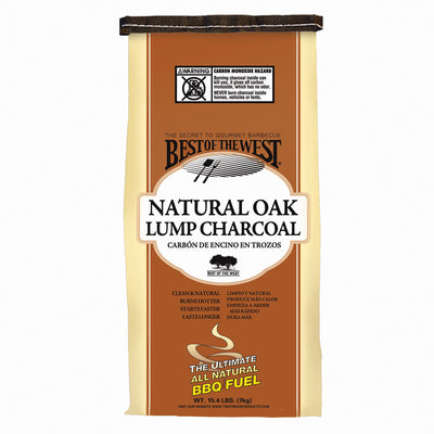Best of the West Natural Oak Lump Charcoal for Grill Cooking, 15.4 lbs (3 Pack)