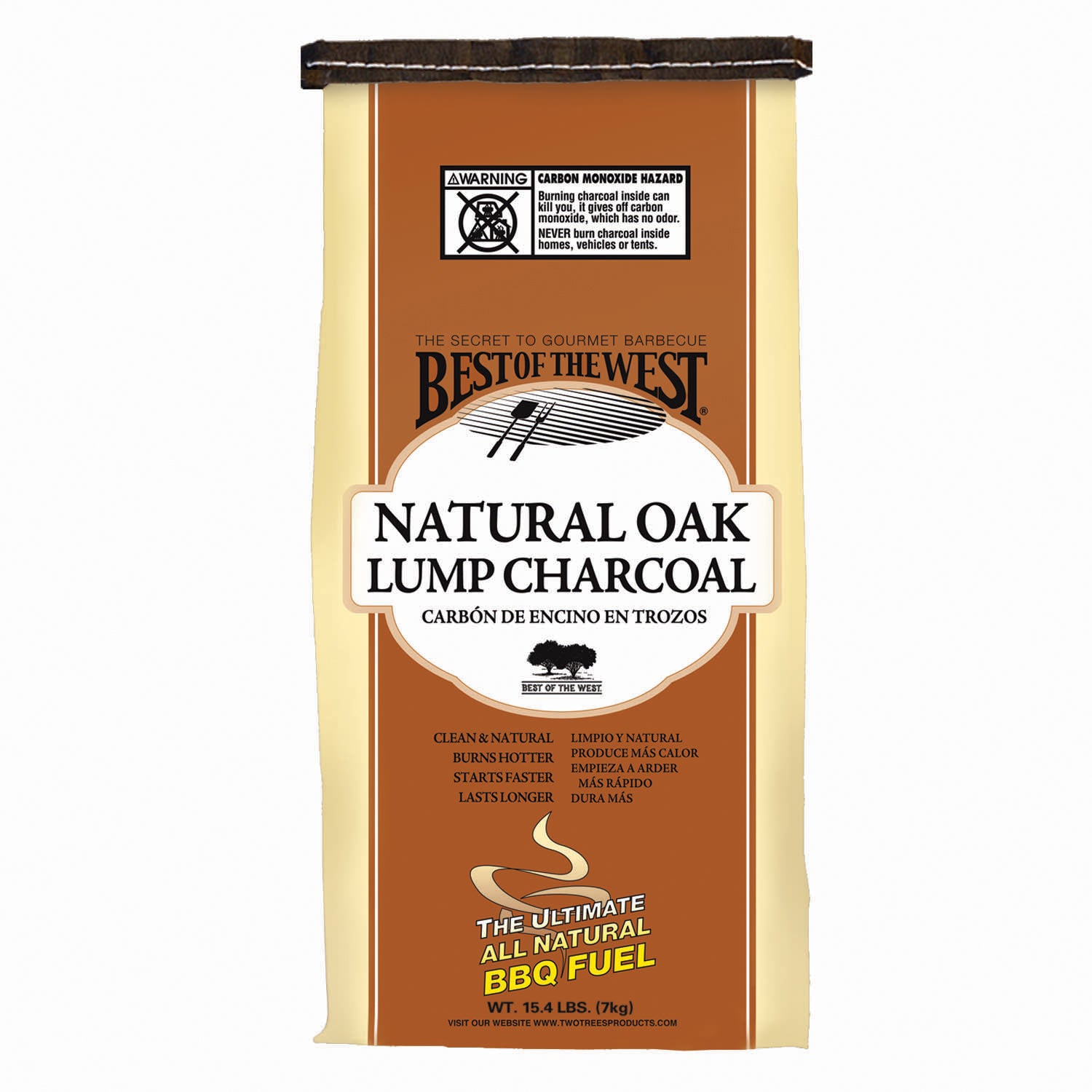 Best of the West Natural Oak and Mesquite Lump Charcoal for Grill, 15.4 lbs Bag
