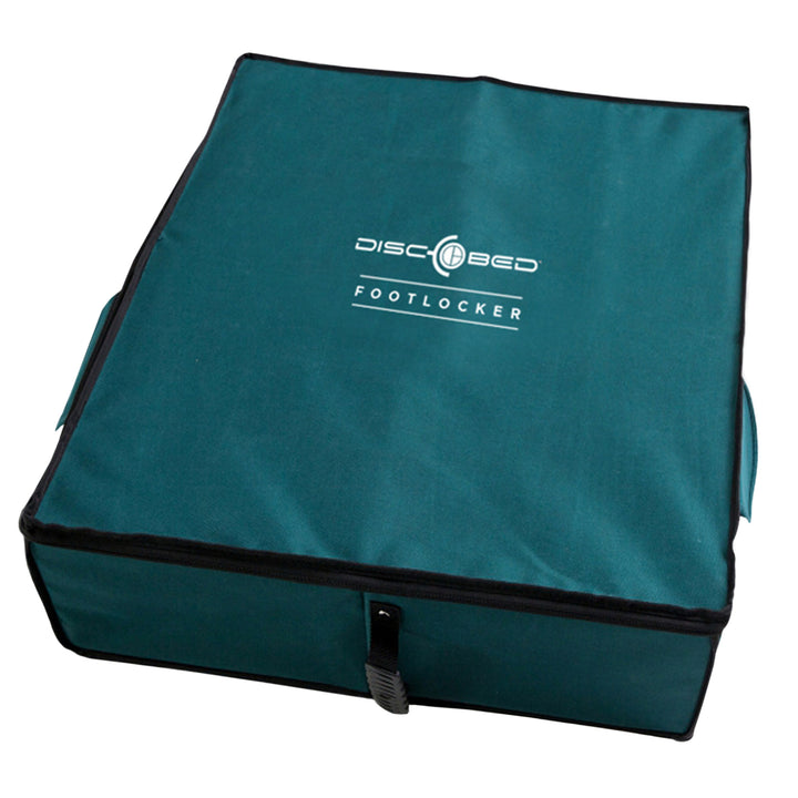 Disc-O-Bed Footlocker, Expandable Under Cot Storage for Camping Gear, Green - VMInnovations