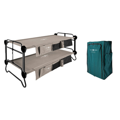 Disc-O-Bed XL Cam-O-Bunk Double Cot w/ Organizer & 3 Shelf 6 Compartment Cabinet