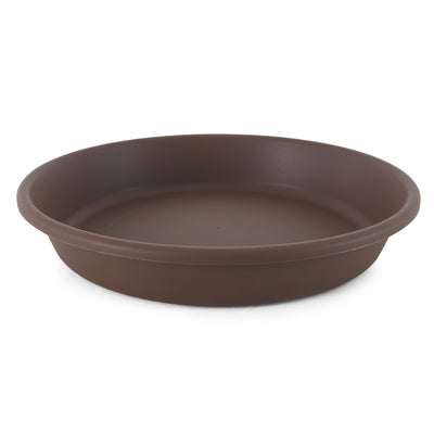 HC Companies Classic Plastic 21 Inch Round Flower Plant Pot Deep Saucer, Brown