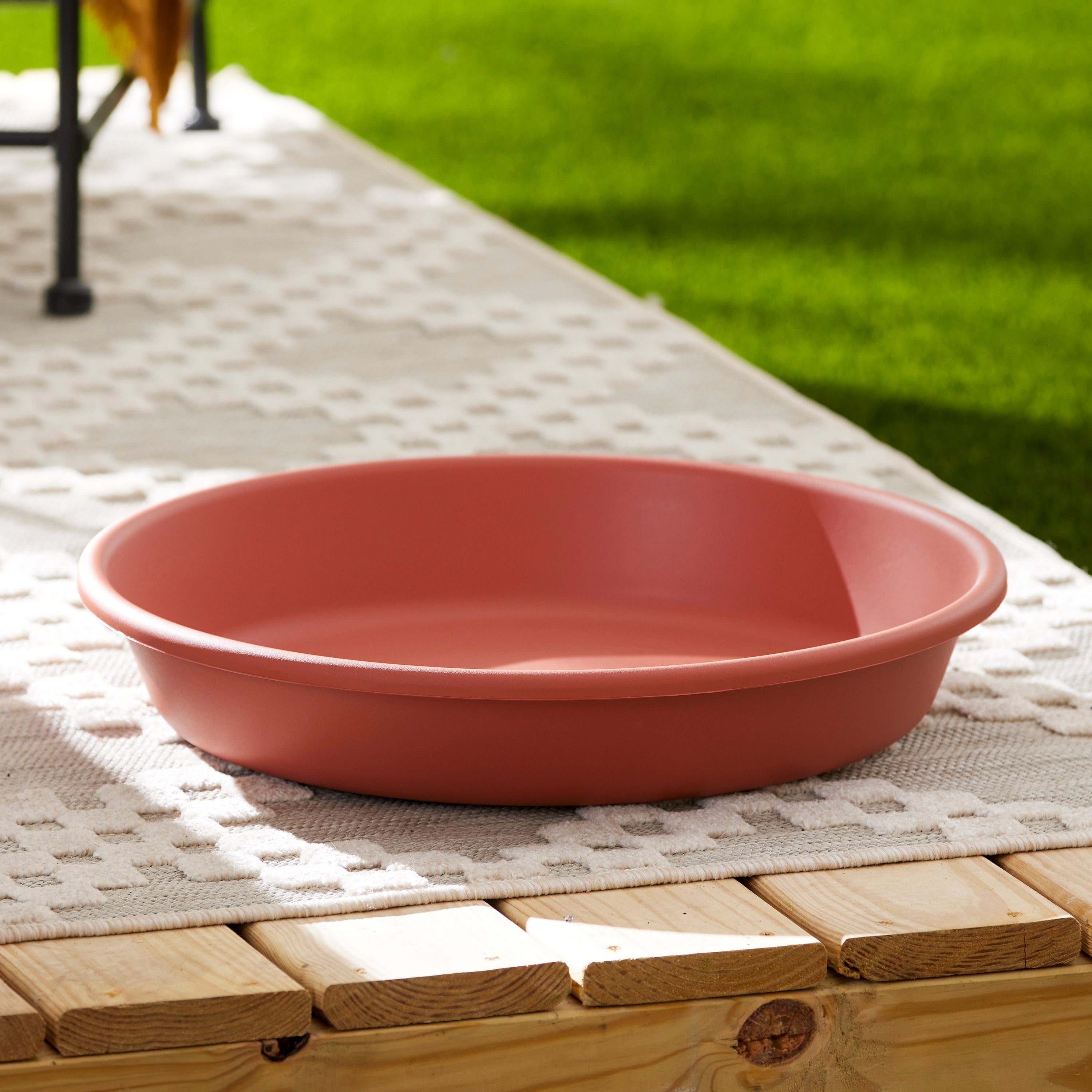 The HC Companies 21 Inch Planter Saucer for Classic Pot Containers, Clay Color - VMInnovations