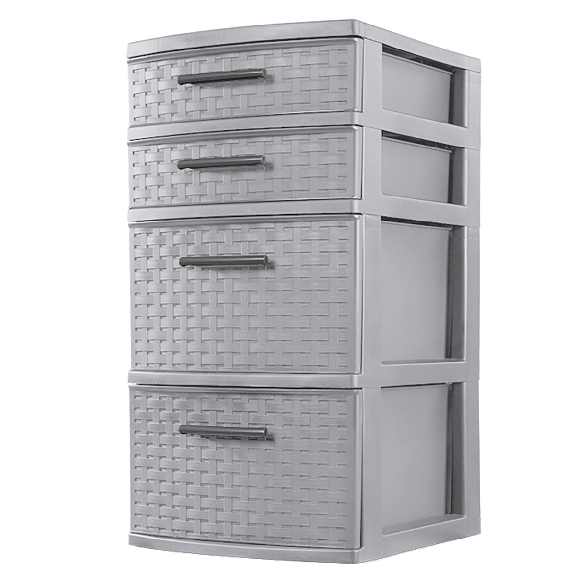 Sterilite 26226A02 Medium Weave 4 Drawer Organizer Storage Tower, Gray (6 Pack)