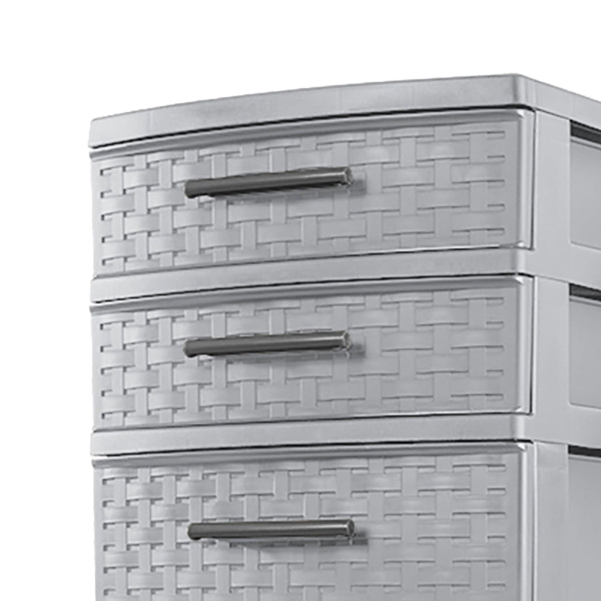 Sterilite 26226A02 Medium Weave 4 Drawer Organizer Storage Tower, Gray (2 Pack)