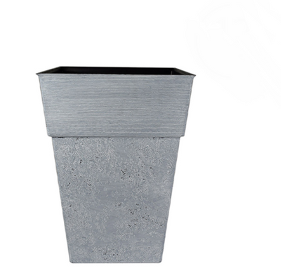 The HC Companies Avino 16" Square Resin Planter Pot, Oxidized Black (12 Pack)