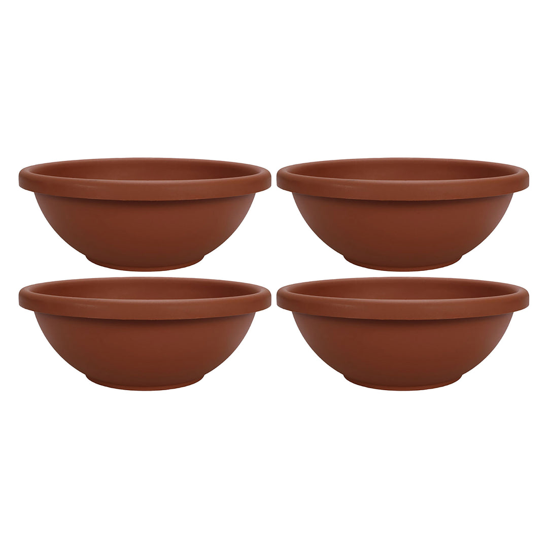 The HC Companies 18 Inch Resin Garden Bowl Planter Pot, Terra Cotta (4 Pack)