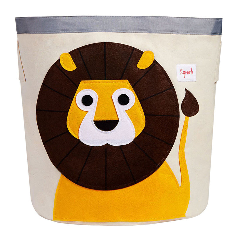 3 Sprouts Baby/Toddler Canvas Storage Laundry Toy Basket, Cat and Lion (2 Pack)