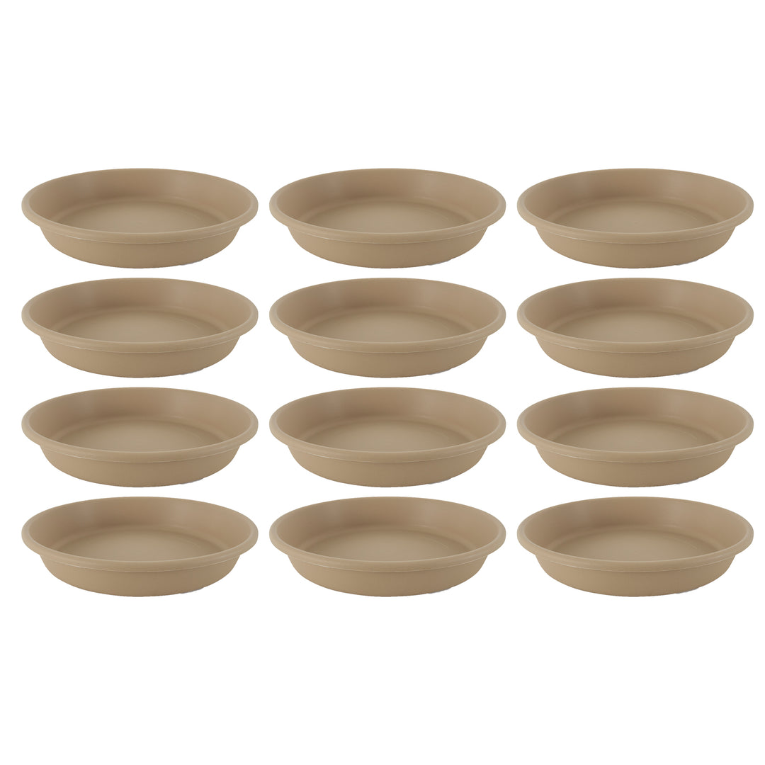 The HC Companies 21 Inch Planter Saucer for Classic Pots, Sandstone, 12 Pack - VMInnovations
