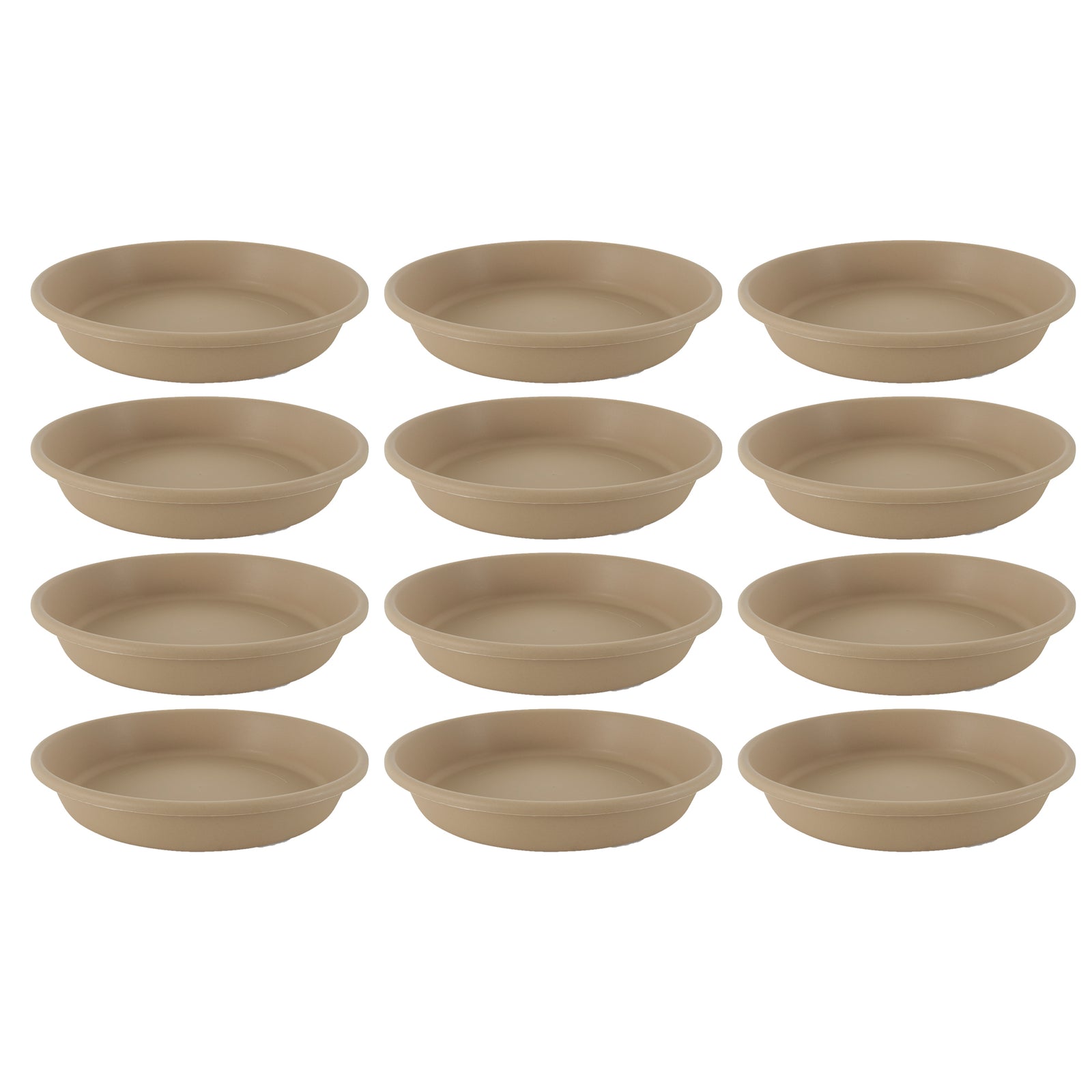 The HC Companies 21 Inch Planter Saucer for Classic Pots, Sandstone, 12 Pack - VMInnovations
