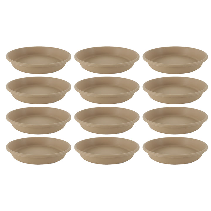 The HC Companies 21 Inch Planter Saucer for Classic Pots, Sandstone, 12 Pack - VMInnovations