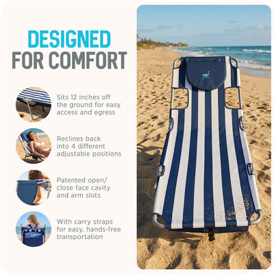 Ostrich Backpack Chaise Lounge, Beach Camping Chair with Storage Bag (Used) - VMInnovations
