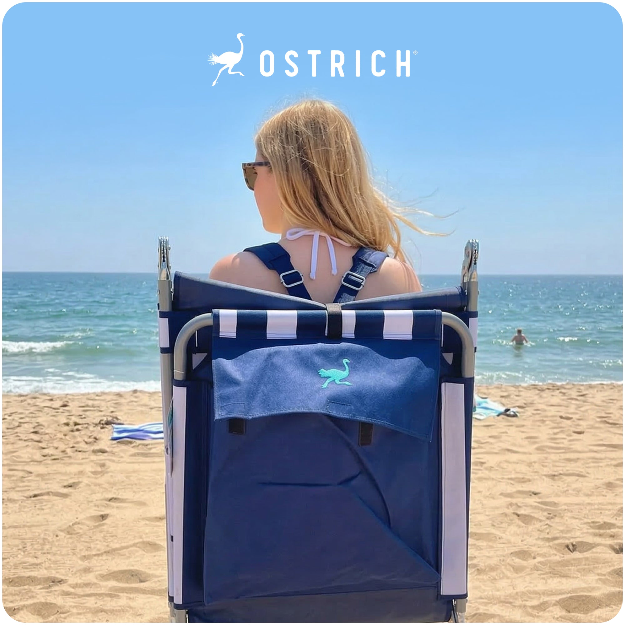 Ostrich Backpack Chaise Lounge, Beach Camping Chair with Storage Bag (Used) - VMInnovations