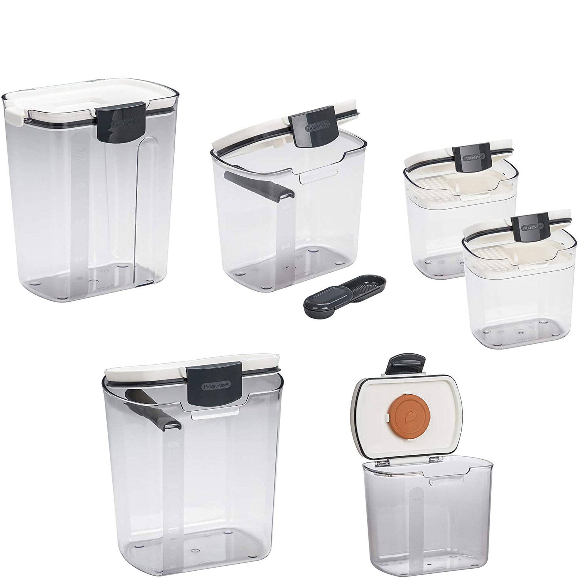 Progressive International Prepworks ProKeeper 6 Piece Food Storage Set, White (Refurbished)