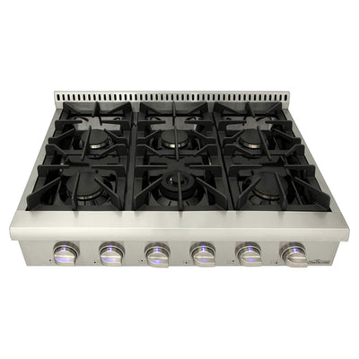 Thor Kitchen HRT3618U Professional 36 Inch 6 Burner Gas Rangetop Kitchen Stove