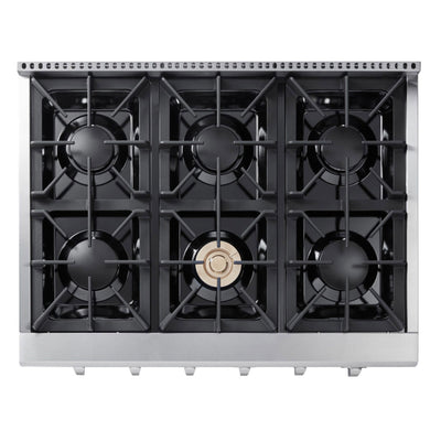 Thor Kitchen HRT3618U Professional 36 Inch 6 Burner Gas Rangetop Kitchen Stove