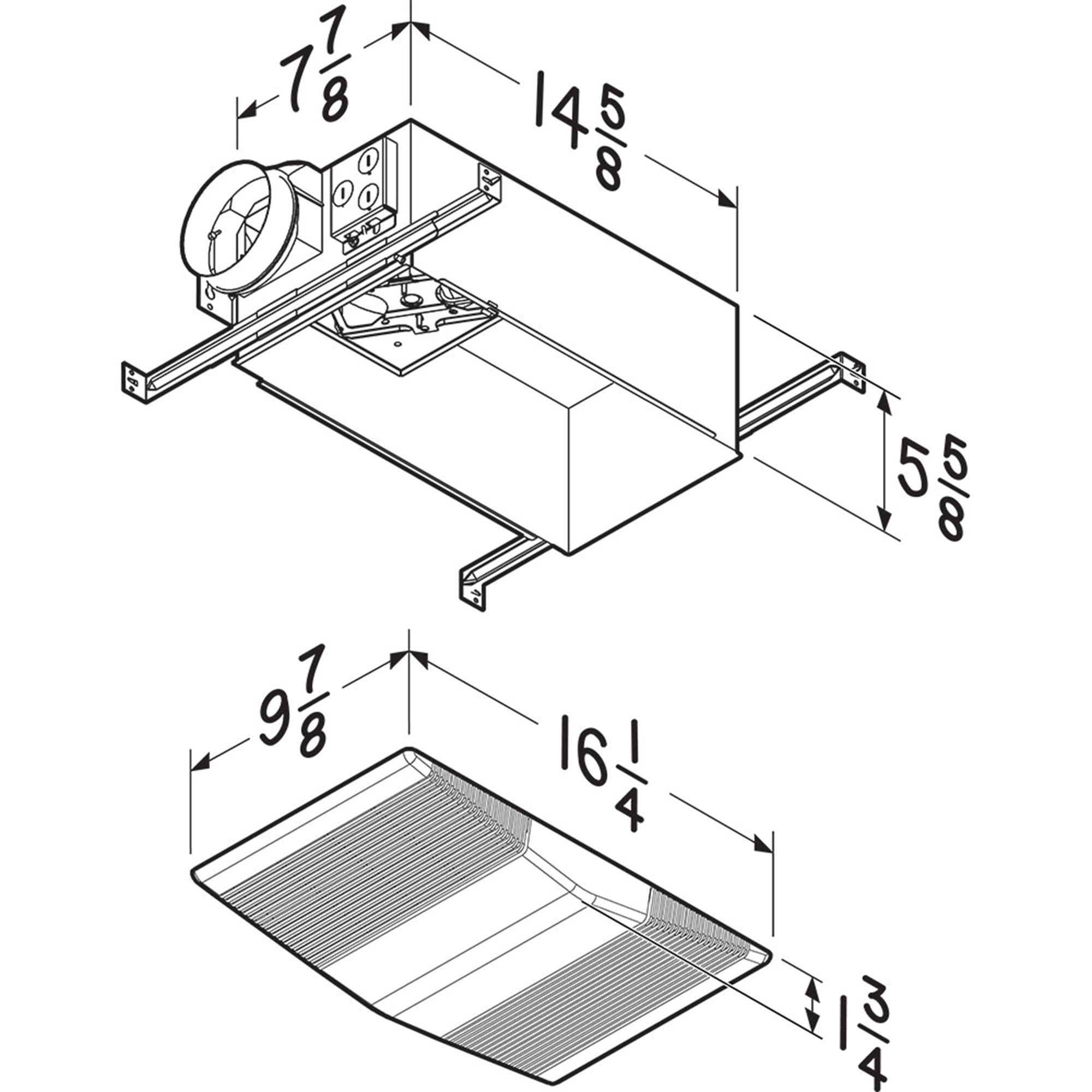 Broan-NuTone Bathroom Ventilation Fan w/ Light White Polymeric Lens and Grille