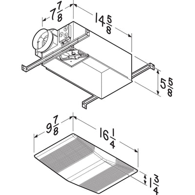 Broan-NuTone Bathroom Ventilation Fan w/ Light White Polymeric Lens and Grille