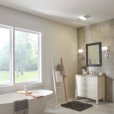 Broan-NuTone Bathroom Ventilation Fan w/ Light White Polymeric Lens and Grille