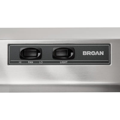 Broan-NuTone 42" Under-Cabinet 2 Speed Exhaust Fan and Light, Stainless Steel