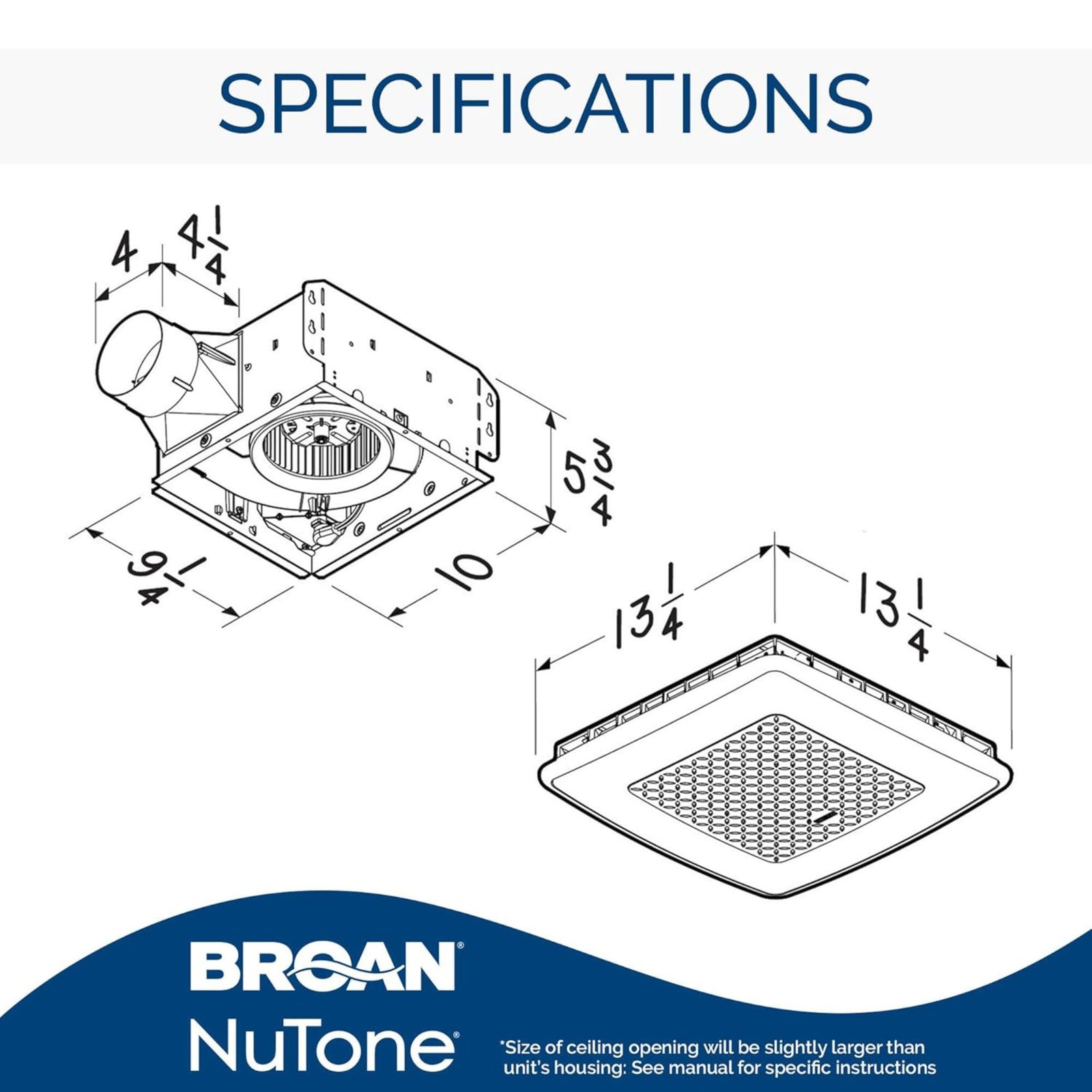 Broan-NuTone ChromaComfort 110 CFM Ventilation Fan with 24 Color Selectable LED - VMInnovations