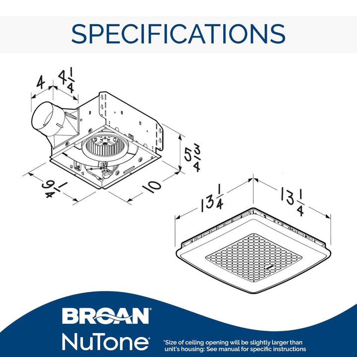 Broan-NuTone ChromaComfort 110 CFM Ventilation Fan with 24 Color Selectable LED - VMInnovations