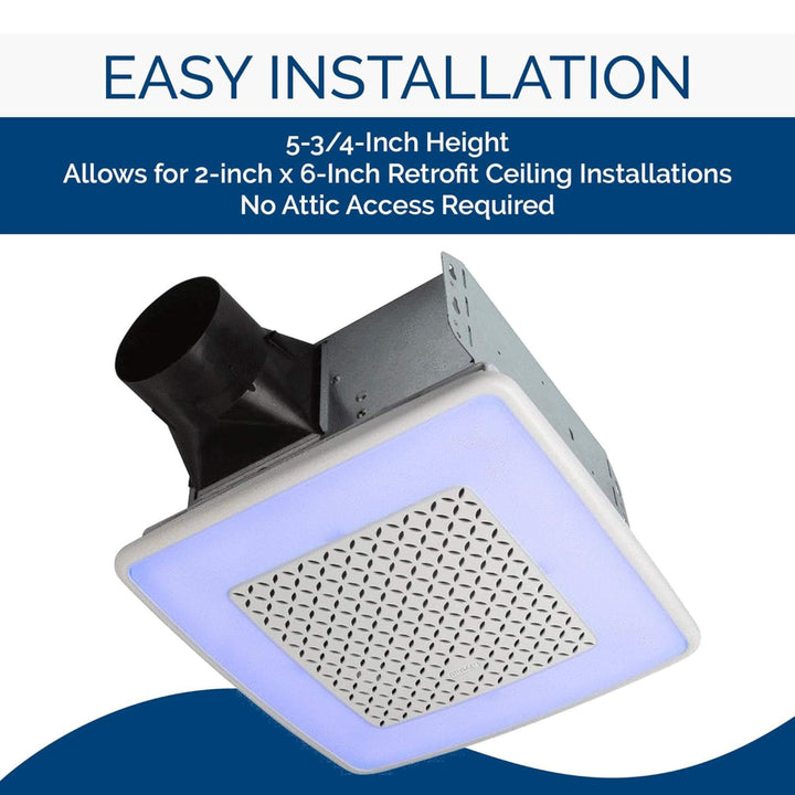 Broan-NuTone ChromaComfort 110 CFM Ventilation Fan with 24 Color Selectable LED - VMInnovations
