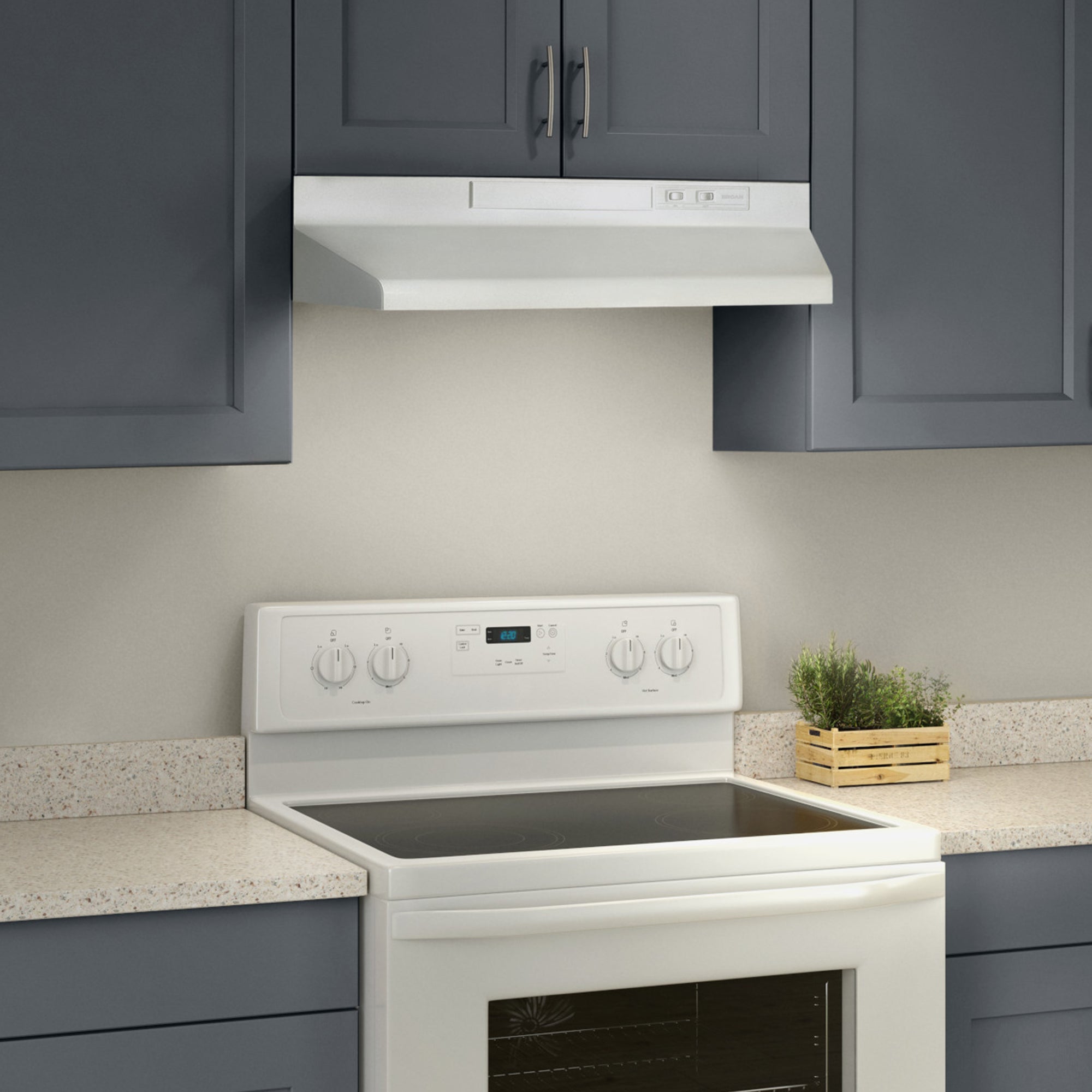 Broan-NuTone 42 Inch Convertible Under Cabinet 4 Way Range Hood w/ Light, White