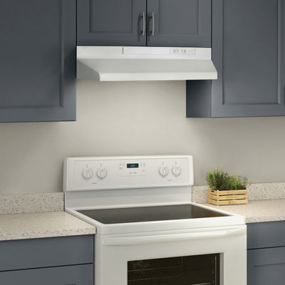 Broan-NuTone 42 Inch Convertible Under Cabinet 4 Way Range Hood w/ Light, White