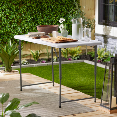 Plastic Development Group 48in Bi Fold Blow Molded Plastic Table (Open Box) - VMInnovations