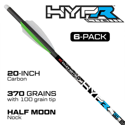Killer Instinct MSCKI-1065-6 HYPR Lite 20 Inch Carbon Crossbow Bolts (6 Pack) - VMInnovations
