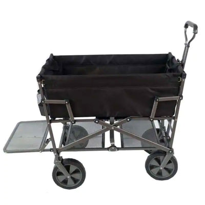 Mac Sports Heavy Duty Steel Double Decker Collapsible Wagon, Black (Open Box)