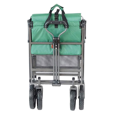 Mac Sports Heavy Duty Double Decker Collapsible Yard Cart Wagon, Green (Used)