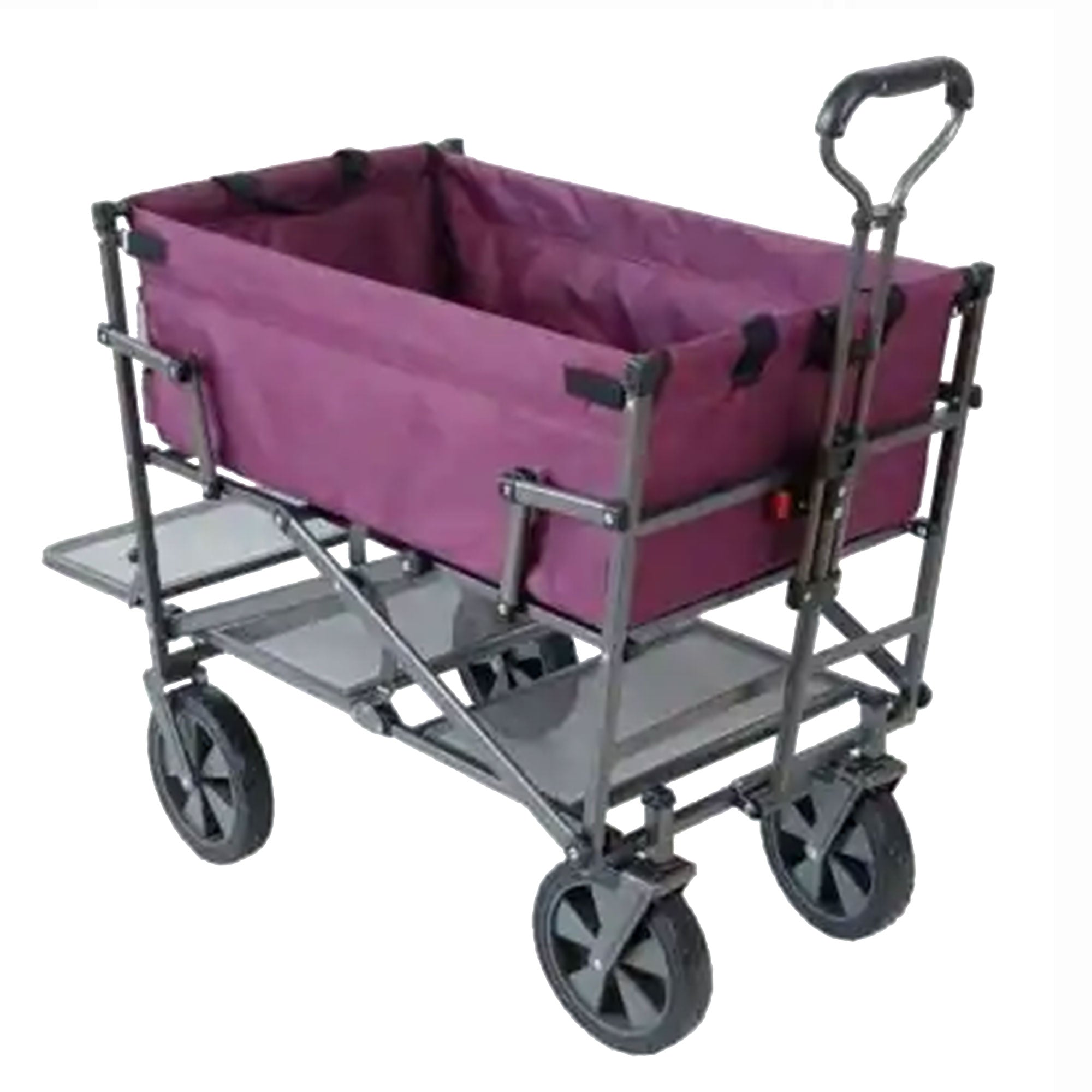 Mac Sports Heavy Duty Steel Double Decker Yard Cart Wagon, Purple (For Parts)
