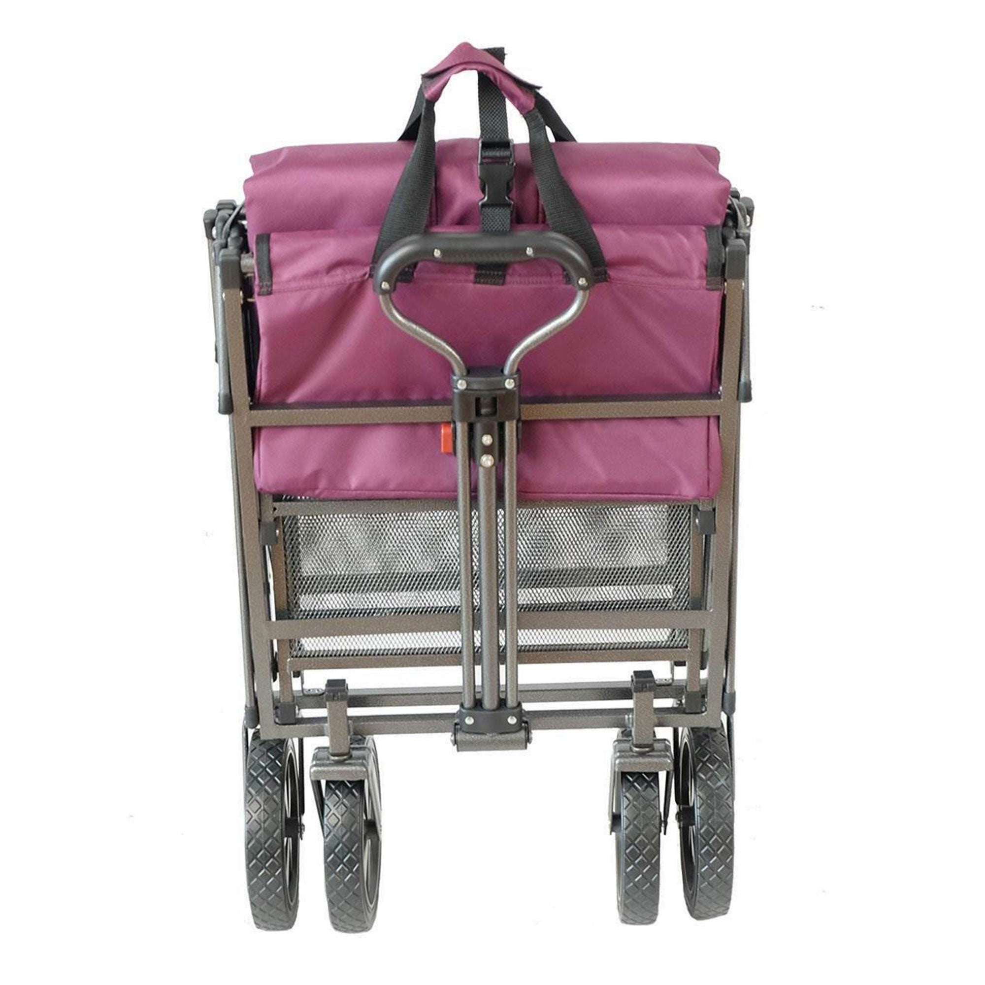 Mac Sports Heavy Duty Steel Double Decker Yard Cart Wagon, Purple (For Parts)
