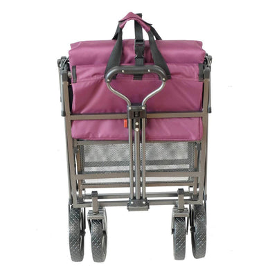 Mac Sports Heavy Duty Steel Double Decker Yard Cart Wagon, Purple (Used)