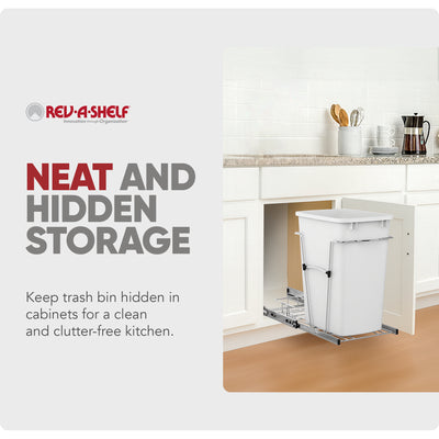 Rev-A-Shelf Single 35 Quart Pull Out Waste Container for Kitchens (Open Box)
