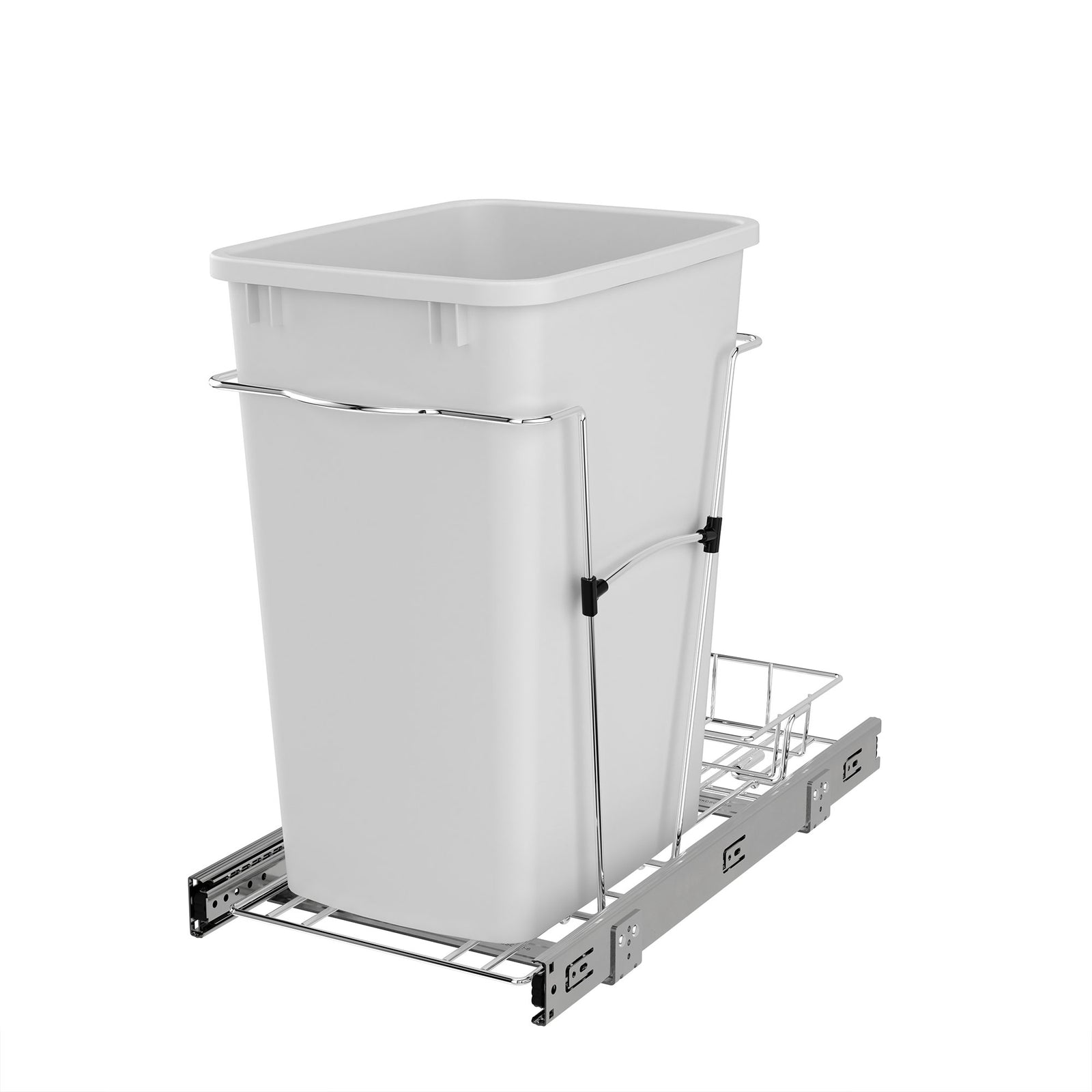 Rev-A-Shelf Pullout Trash Can 35 qt. for Kitchen Cabinets, White, RV-12KD-11C S - VMInnovations