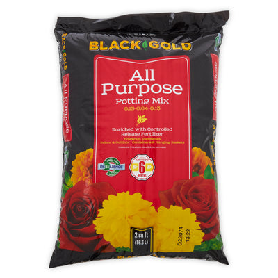 SunGro Black Gold All Purpose Potting Soil Fertilizer Mix, 2 Cu Ft Bag (4 Pack) - VMInnovations