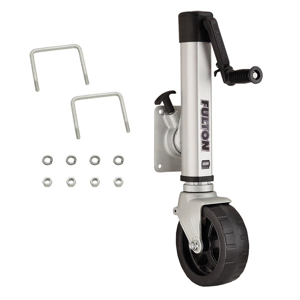 Fulton 1,600 Pound Bolt/Weld On F2 Trailer Tongue Jack, Wide Track (Open Box)