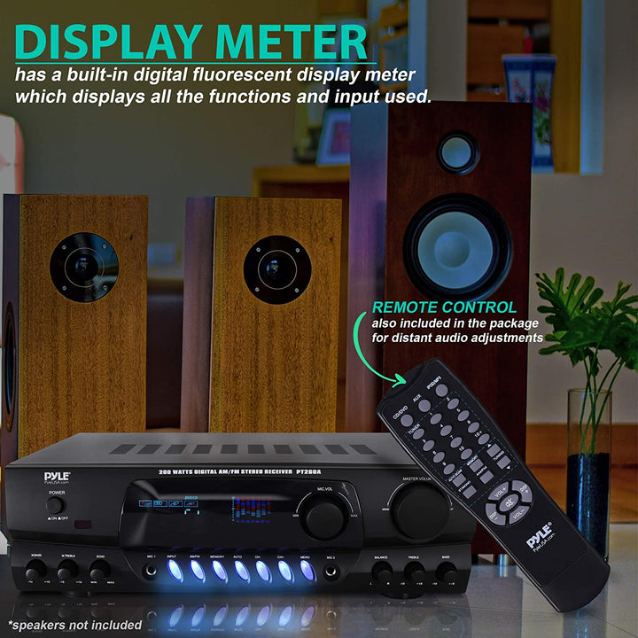 PYLE PRO PT260A 200W Home Digital AM FM Stereo Receiver Theater Audio(For Parts) - VMInnovations