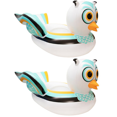 Swimline Swimming Pool Lake Giant Rideable Owl Inflatable Float, White (2 Pack)