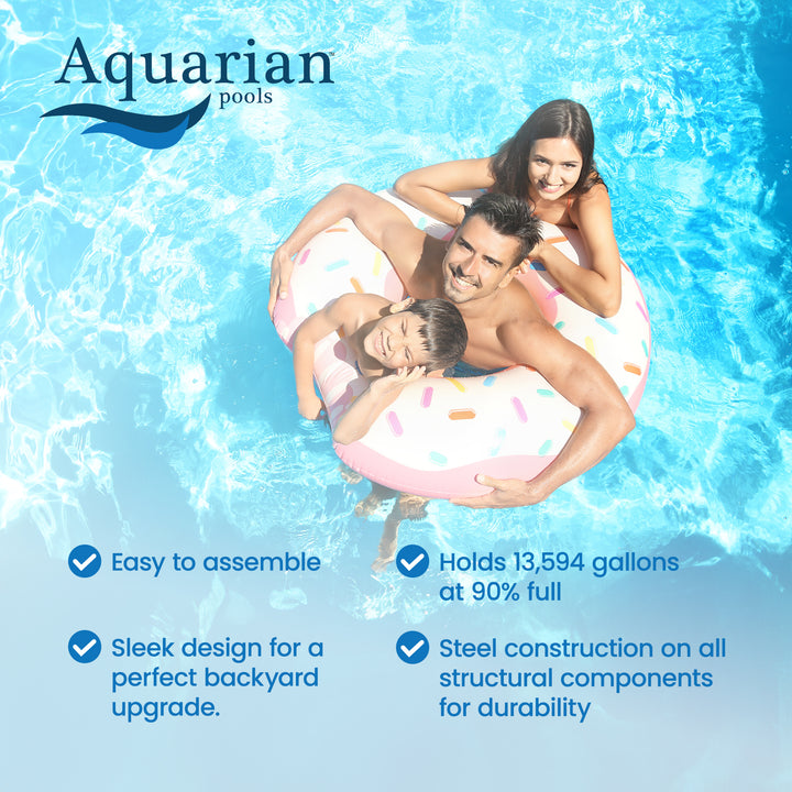 Aquarian Fuzion 24' x 52" Above Ground Swimming Pool w/Pump, Ladder & Supplies - VMInnovations