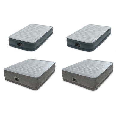 Intex Twin Airbed w/ Electric Pump (2 Pack) & Queen Mattress Air Bed (2 Pack) - VMInnovations